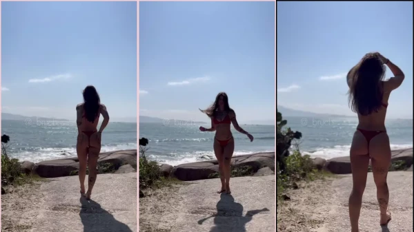 Vídeo picante da Bruna Biondo pelada na praia!