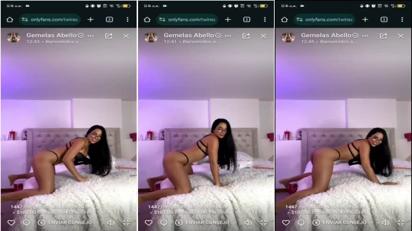 Vídeo quente das gêmeas Abello na cama