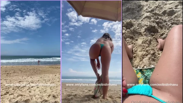 Lais toda ousada exibindo a sua peludinha na praia