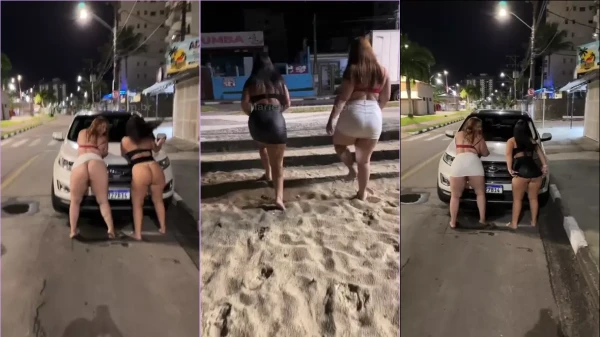Vídeo da Mari se fazendo de musa com a amiga, as duas se mostrando em público