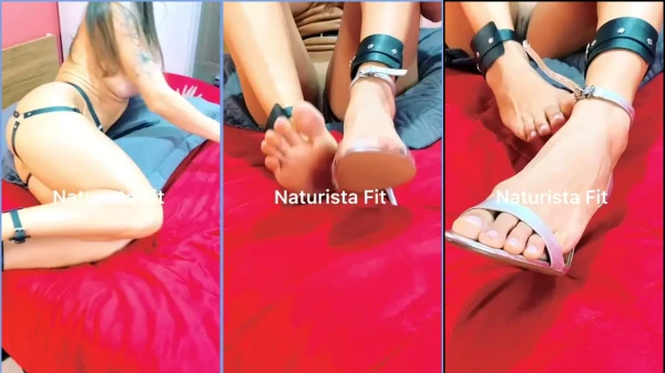 Vídeo sensual da Naturista Fit exibindo o bundão com um plug anal