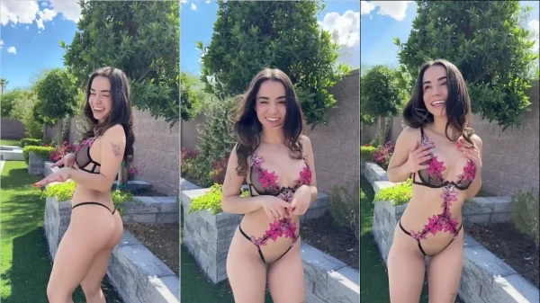 Jameliz rebolando só de calcinha e sutiã de renda!