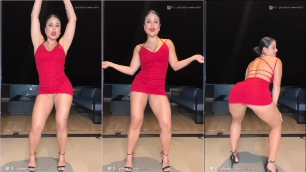 Saiu na internet um vídeo da Steffy Moreno rebolando de vestido, e adivinha? Sem calcinha nenhuma!