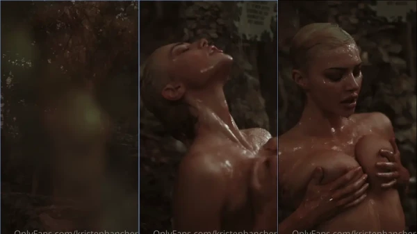 Kristen Hancher compartilhando um vídeo no OnlyFans com seu corpão incrível se deliciando em um banho