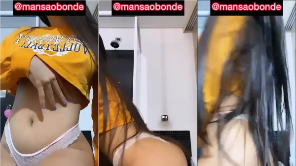 Juliana Bonde em vídeos sensuais de blusão, uma delícia!