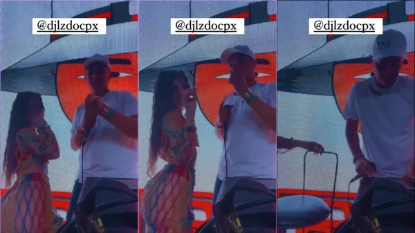 Mel Maia fazendo um charminho no palco